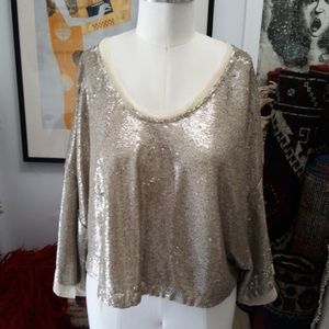 Free People Thousands of Sequence Silver Mesh Top